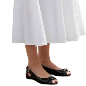 Stuart Weitzman Chit Chat Flats Patent Leather Casual Y2K Womens 9 Preppy Black